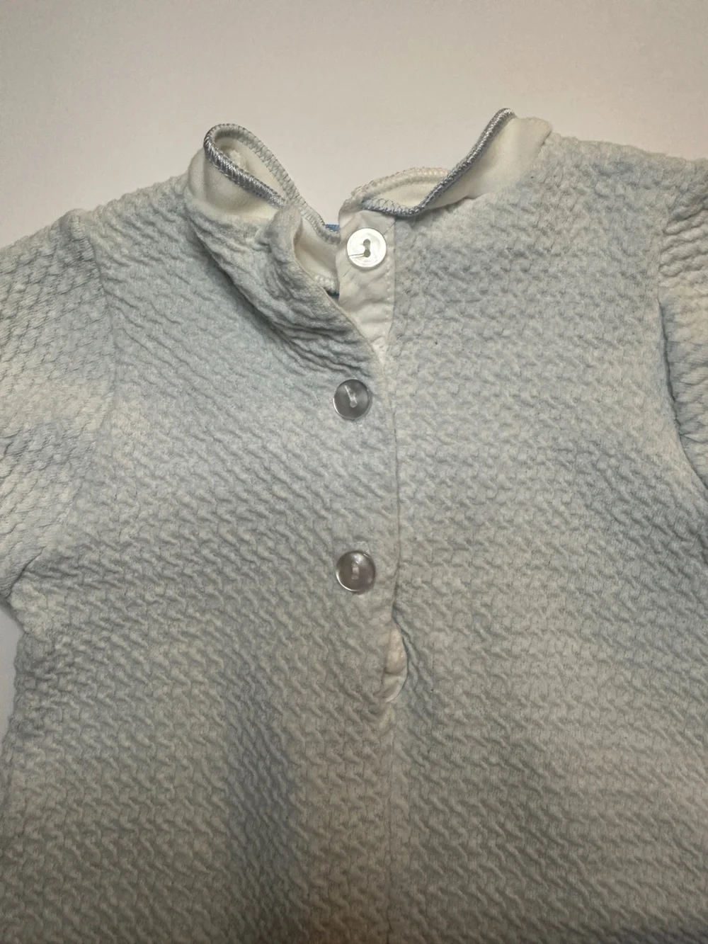 Vintage Carters Blue Embroidered Onesie Size 6 Months